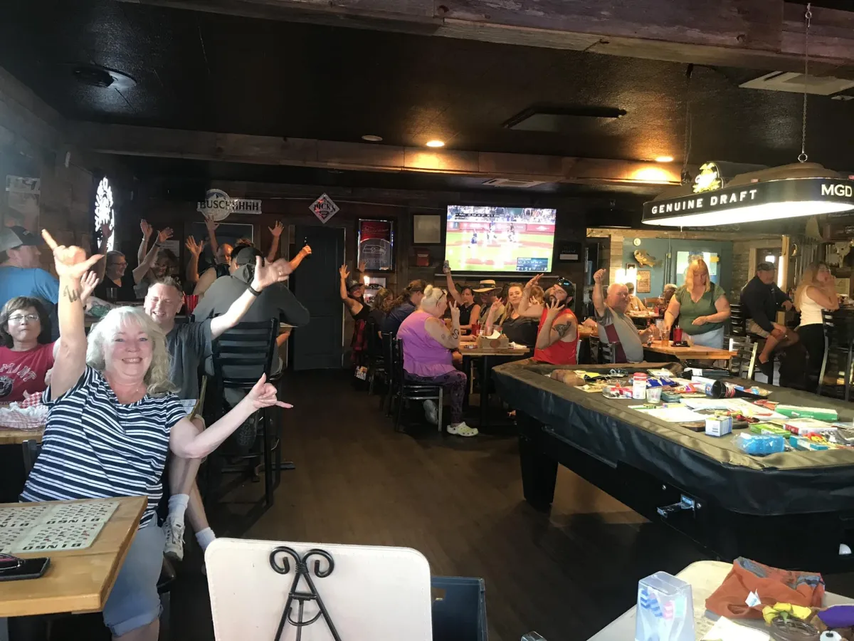 Bingo night at the Pine Tree Bar and Grill